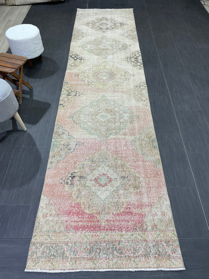 Turkish Runner Rug 2' 11" x 12' Hand-Knotted pattern