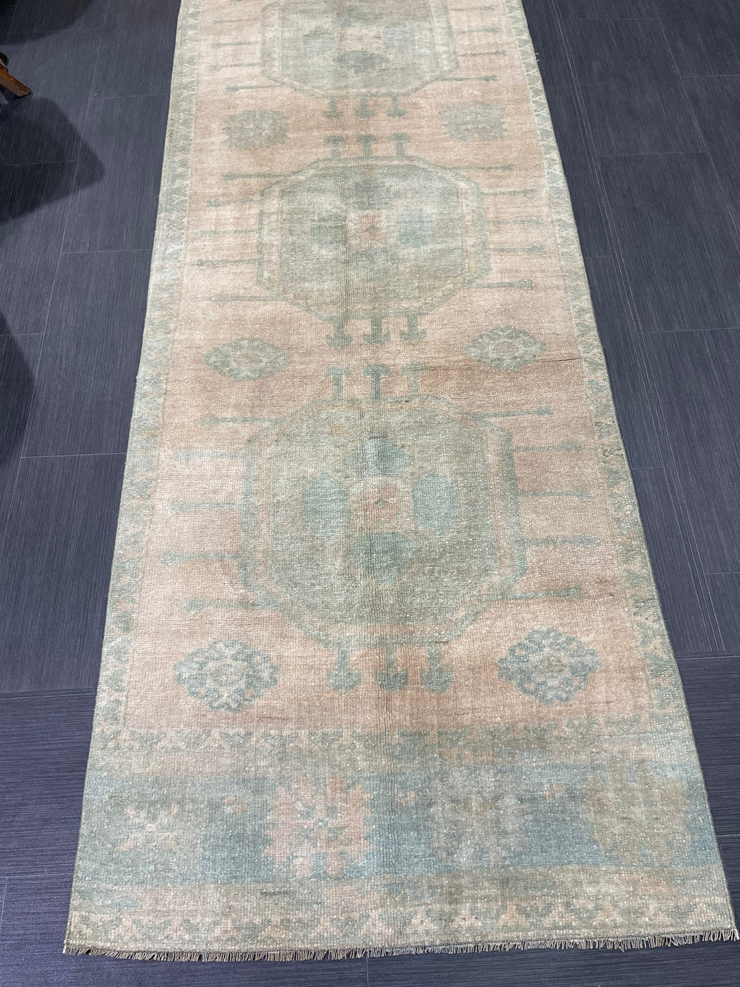 Beige Turkish Runner Rug 2' 10" x 13' 2" Hand-Knotted view