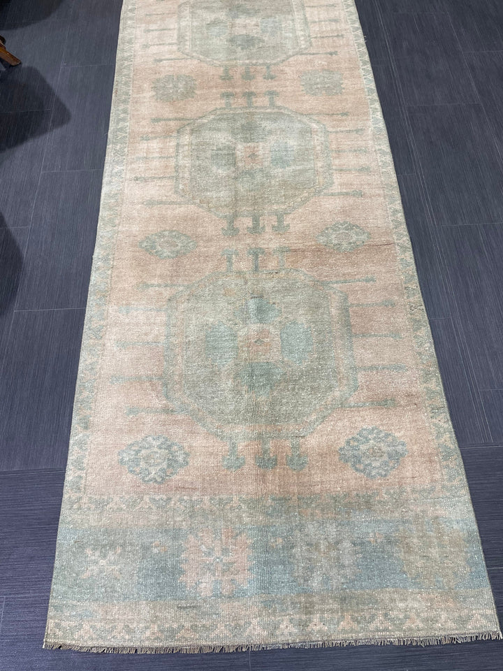 Beige Turkish Runner Rug 2' 10" x 13' 2" Hand-Knotted view
