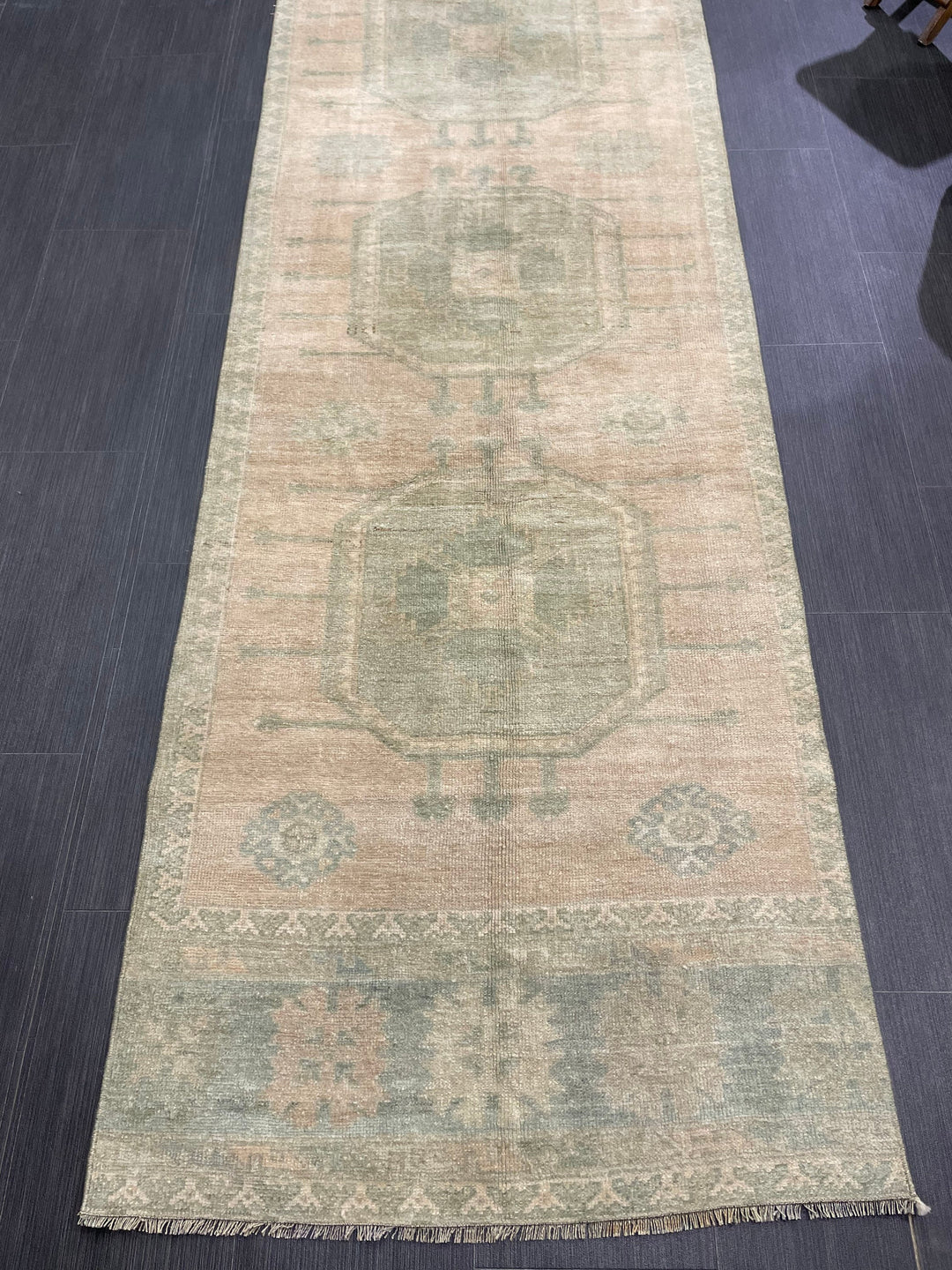 Beige Turkish Runner Rug 2' 10" x 13' 2" Hand-Knotted view 9