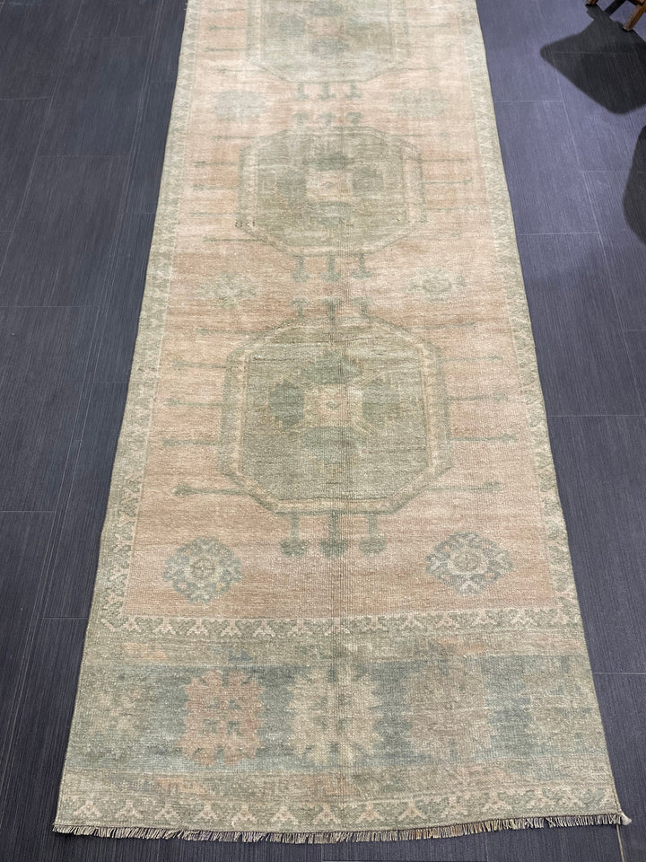 Beige Turkish Runner Rug 2' 10" x 13' 2" Hand-Knotted view 9