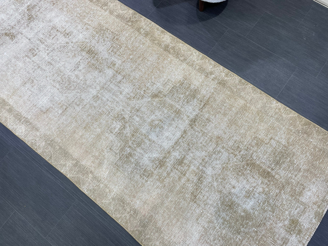 Beige Turkish Runner Rug 3'8" x 11'6" Hand-Knotted | No. WR13364