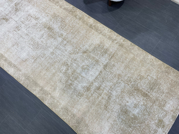 Beige Turkish Runner Rug 3'8" x 11'6" Hand-Knotted | No. WR13364
