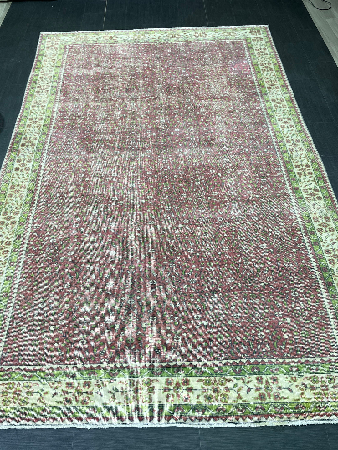Blue Turkish Oushak Rug 6' 8" x 10' 3" Hand-Knotted | No. WR20076