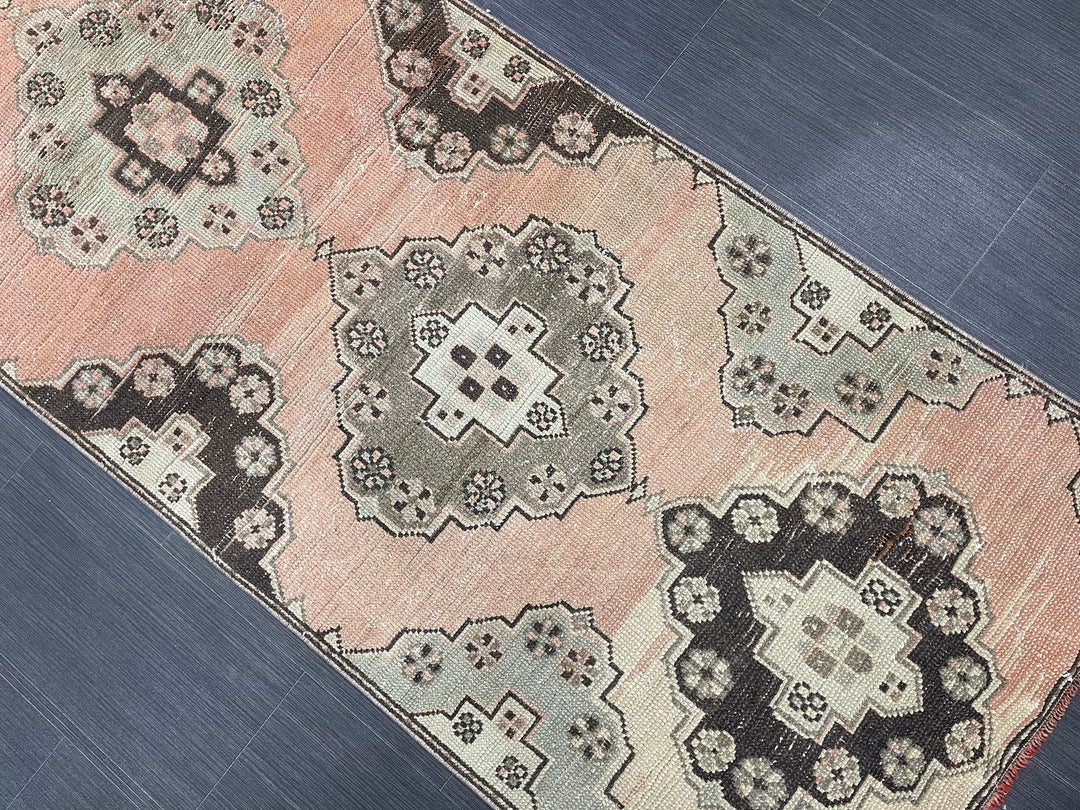 Beige Turkish Runner Rug 2' 9" x 10' 4" Hand-Knotted view