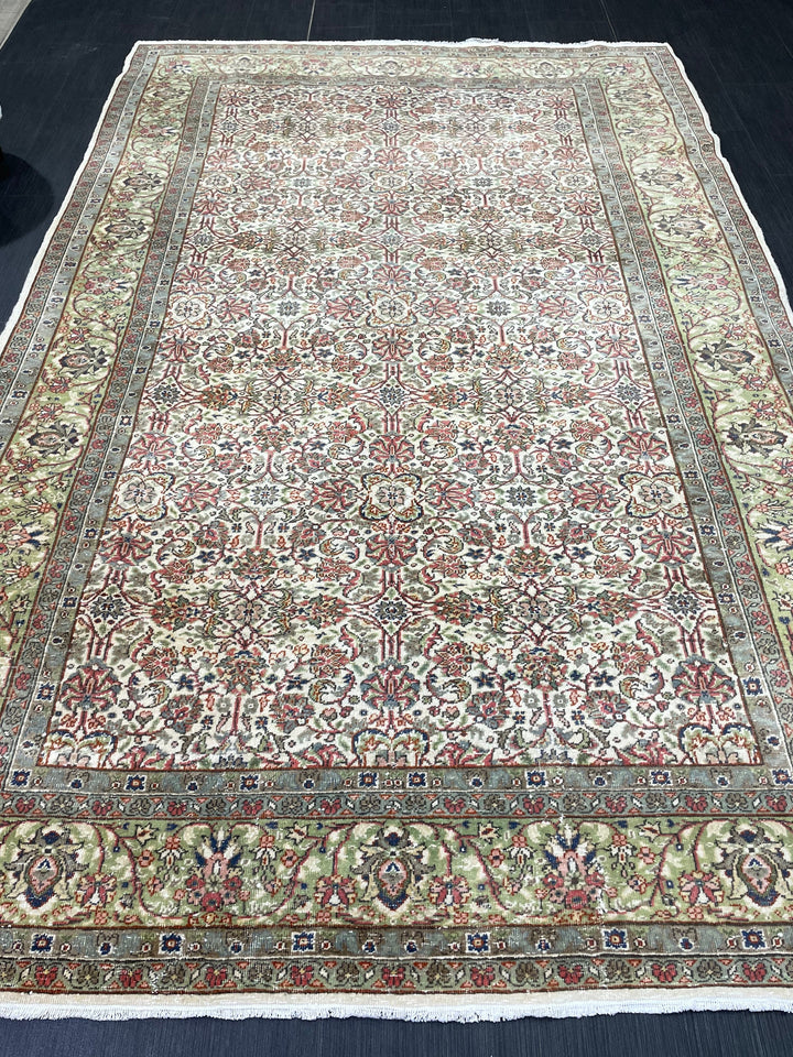Beige Turkish Runner Rug 5' 5" x 8' 6" Hand-Knotted view