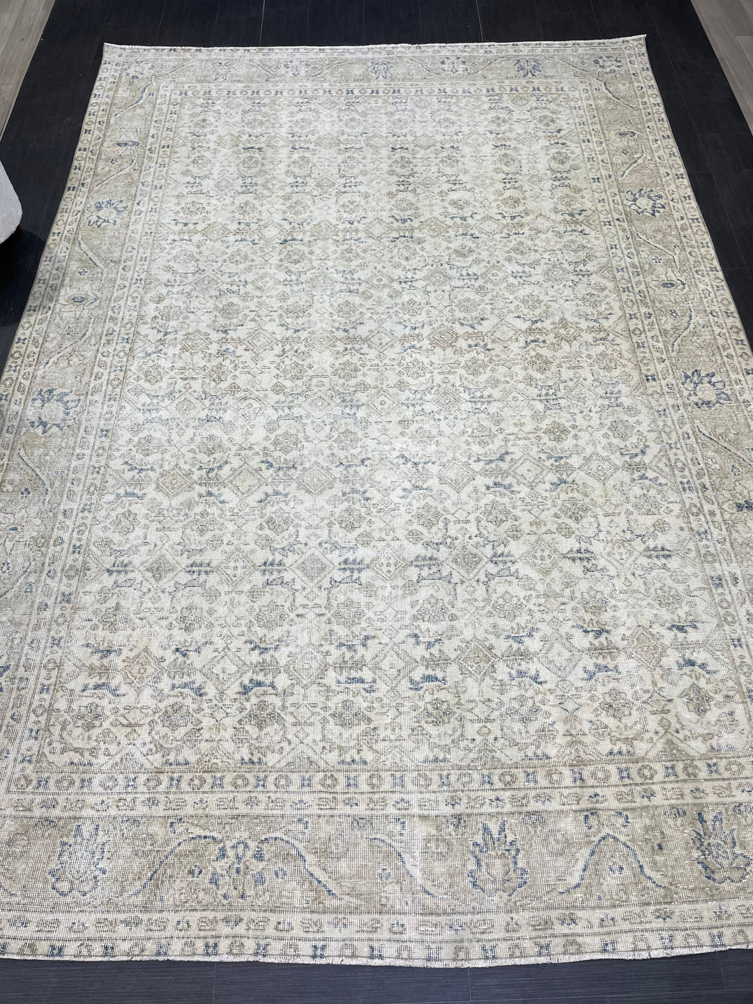 Beige Turkish Oushak Rug 7' 5" x 10' 11" Hand-Knotted view 9