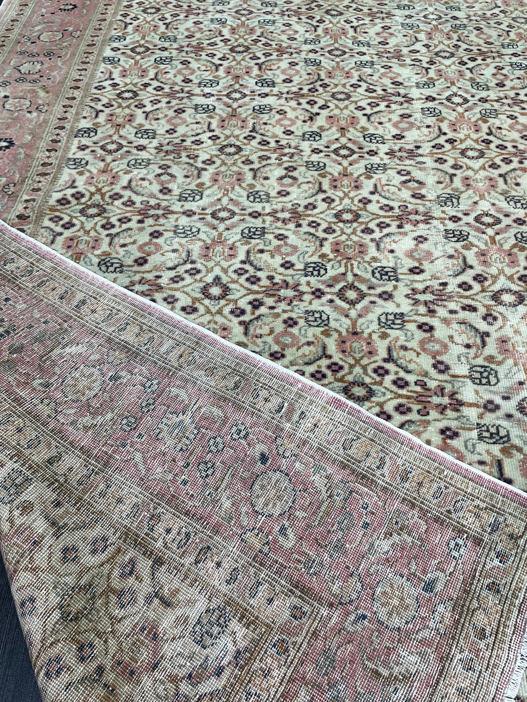Beige Turkish Runner Rug 6' 4" x 9' 3" Hand-Knotted view