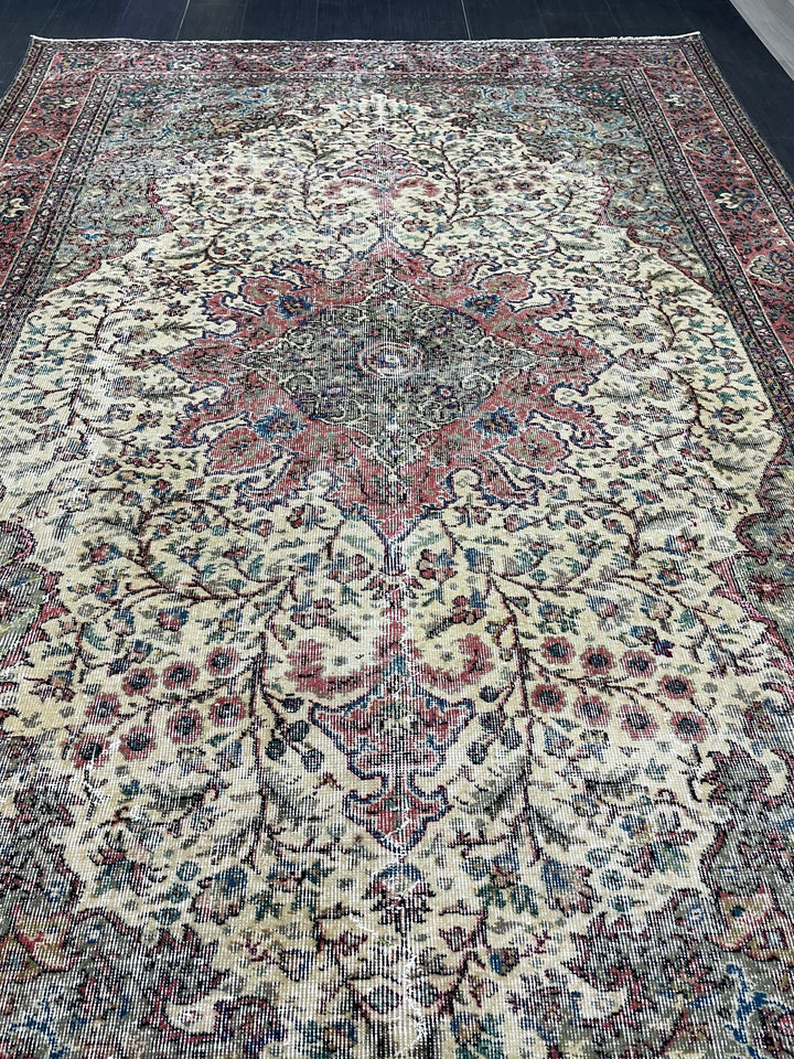 Tan Turkish Oushak Rug 7' x 10' 5" Hand-Knotted view