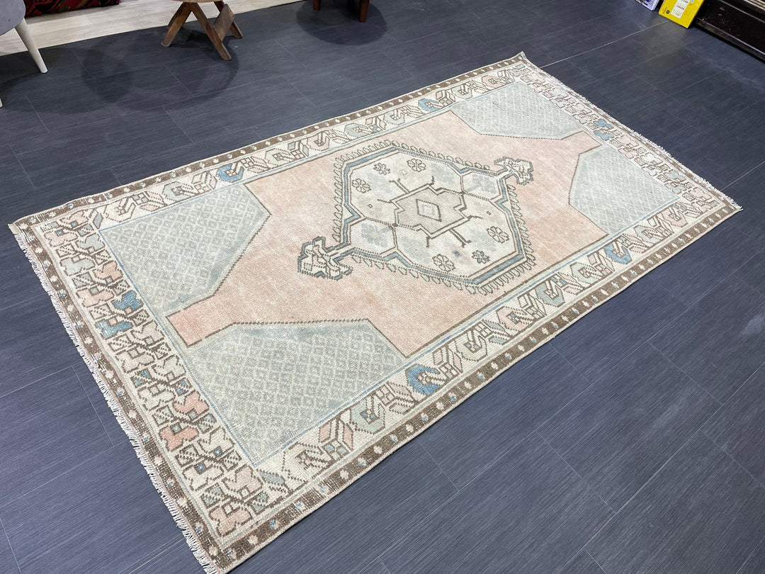 Rust Turkish Oushak Rug 3' 10" x 7' 1" Hand-Knotted detail