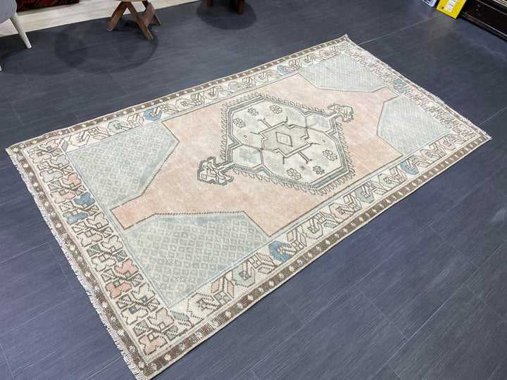 Rust Turkish Oushak Rug 3' 10" x 7' 1" Hand-Knotted detail
