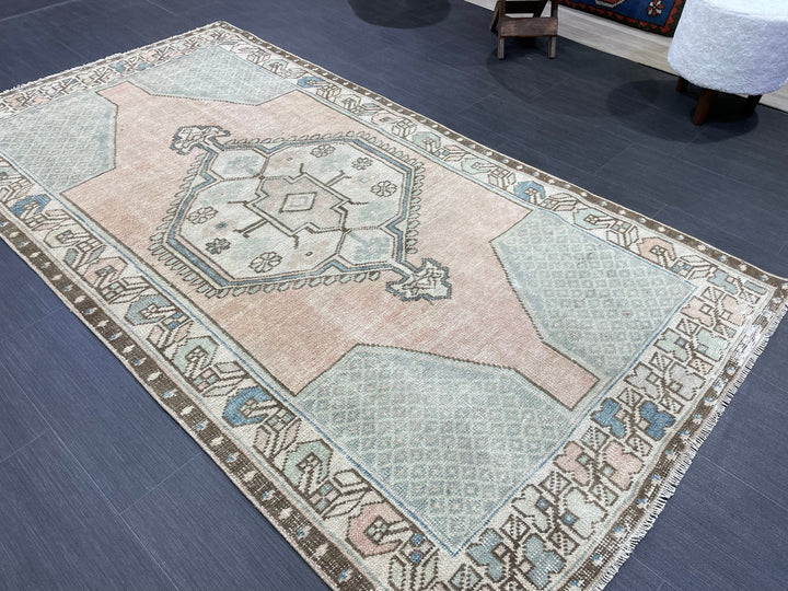 Rust Turkish Oushak Rug 3' 10" x 7' 1" Hand-Knotted