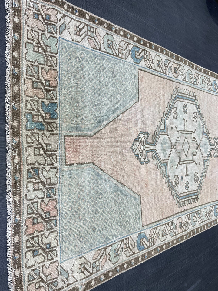 Rust Turkish Oushak Rug 3' 10" x 7' 1" Hand-Knotted close-up