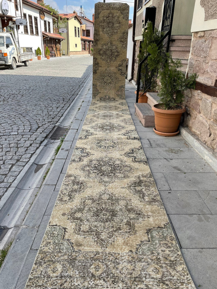 Beige Turkish Runner Rug 2' 9" x 23' 6" Hand-Knotted view