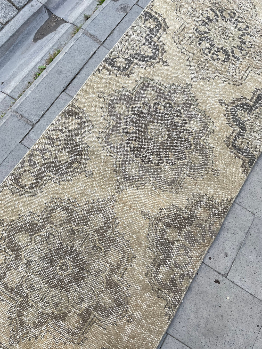 Beige Turkish Runner Rug 2' 9" x 23' 6" Hand-Knotted field