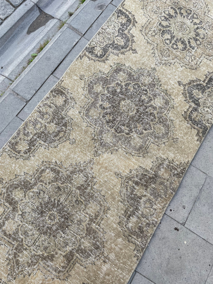 Beige Turkish Runner Rug 2' 9" x 23' 6" Hand-Knotted field