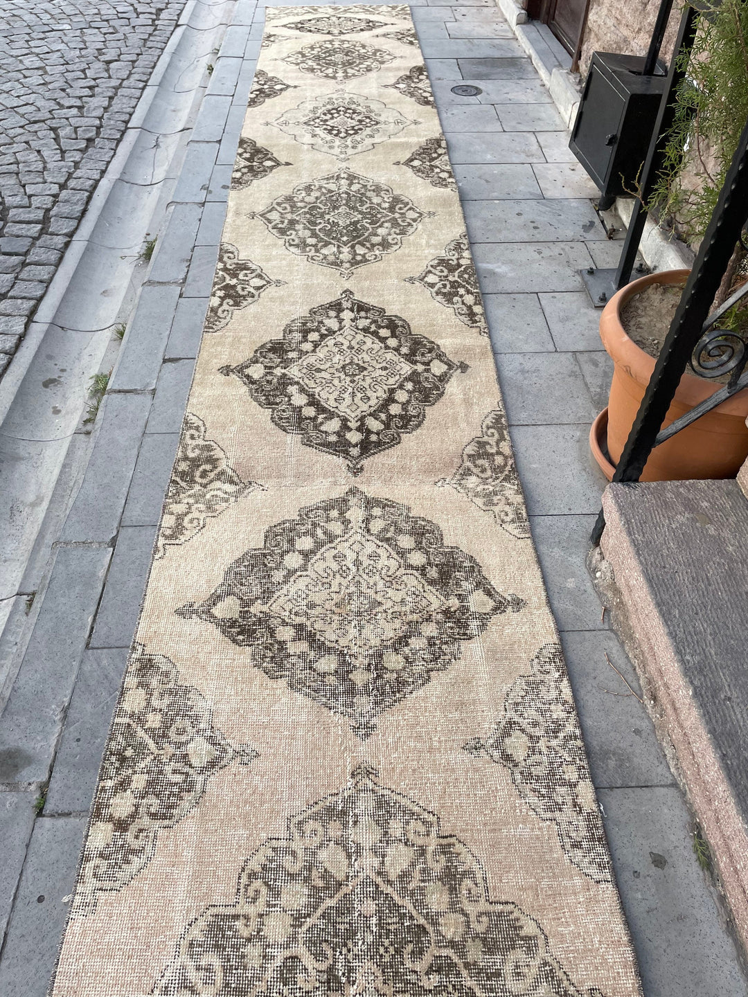 Beige Turkish Runner Rug 2' 8" x 25' 3" Hand-Knotted view 9