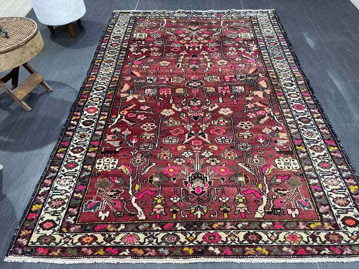 Turkish Vintage Rug 4' 8" x 6' 10" Hand-Knotted