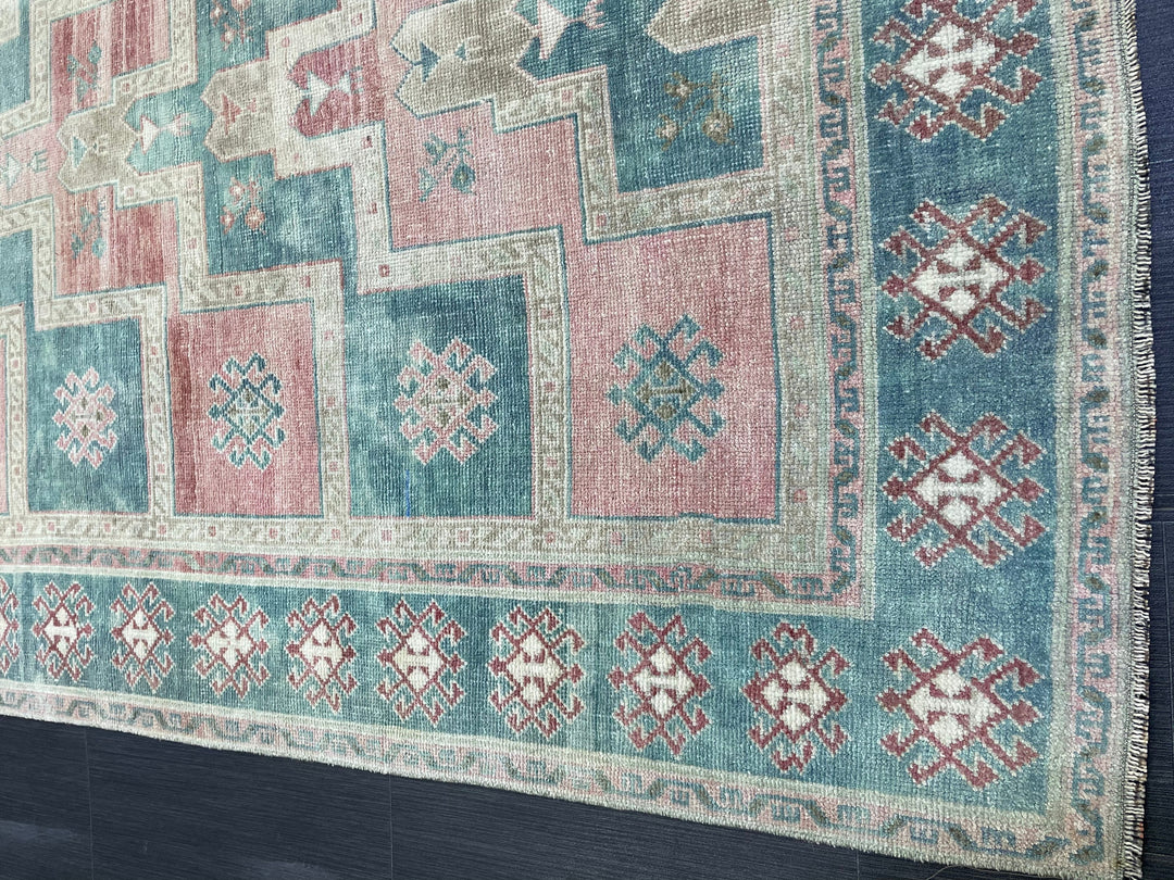 Turkish Oushak Rug 4' 11" x 11' 1" Hand-Knotted reverse