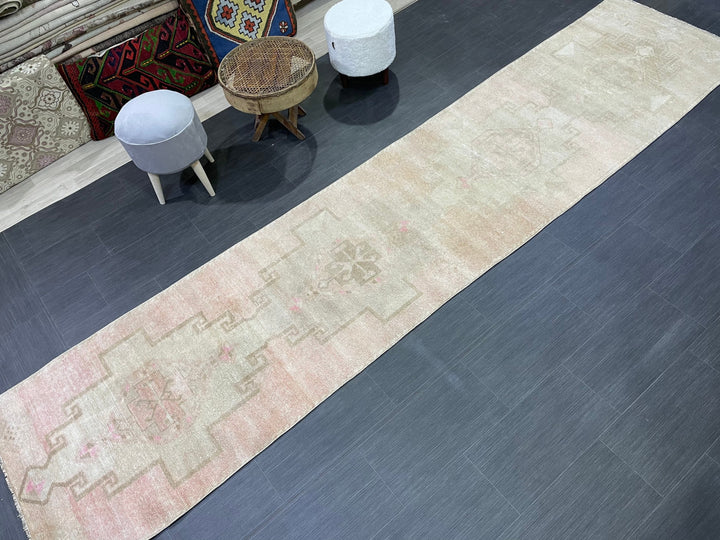 Turkish Runner Rug 2' 10" x 12' 8" Hand-Knotted