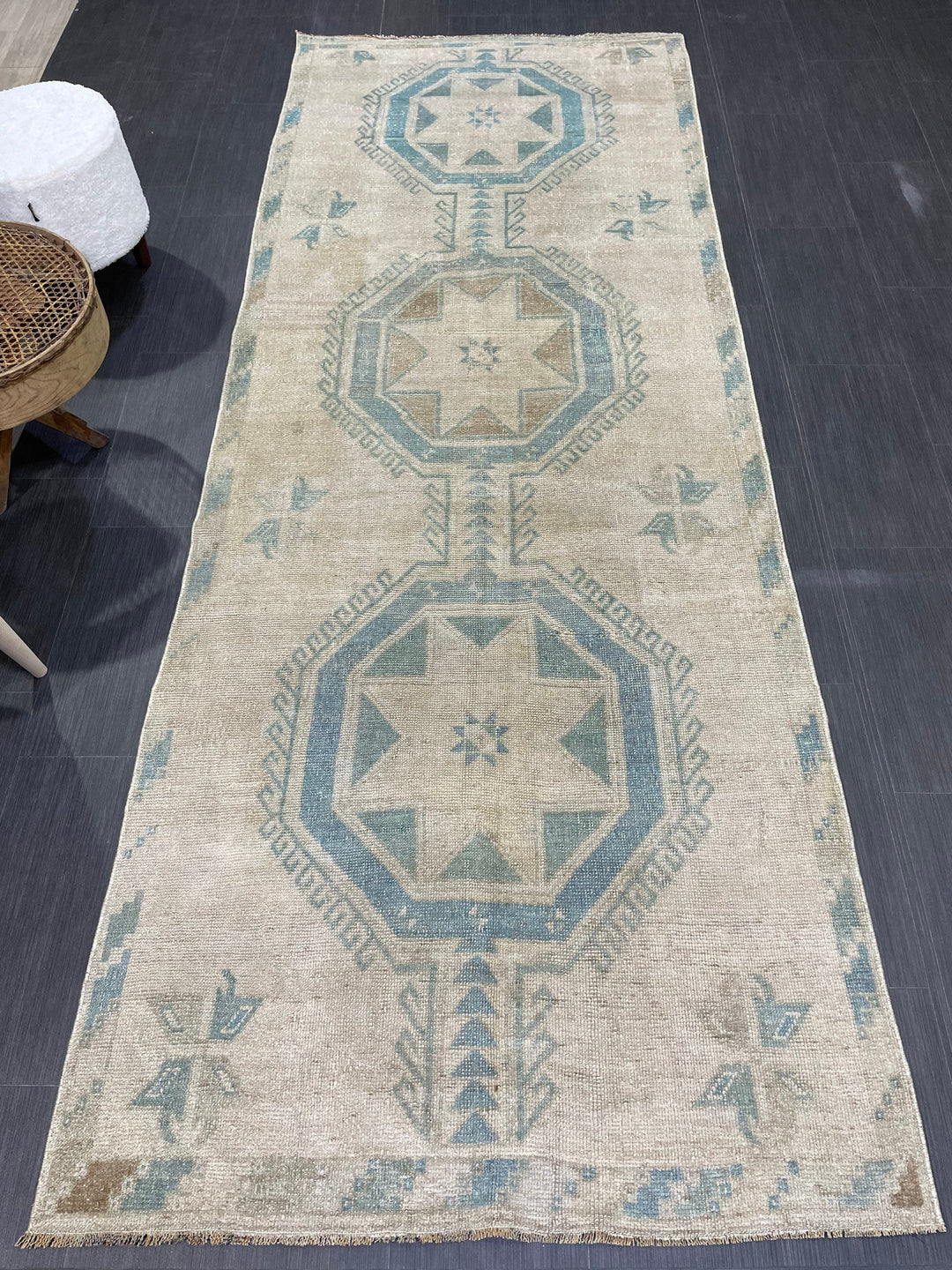 Turkish Runner Rug 3' 8" x 9' 11" Hand-Knotted view 9