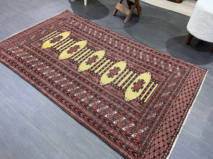 Navy Turkish Runner Rug 3' x 5' 1" Hand-Knotted