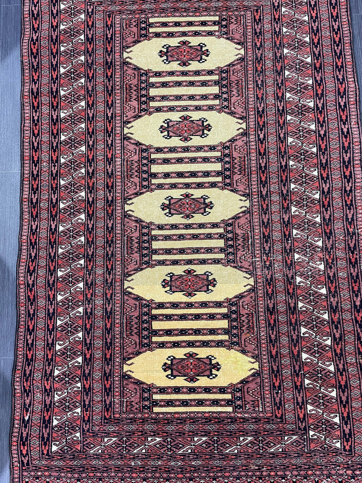 Navy Turkish Runner Rug 3' x 5' 1" Hand-Knotted close-up