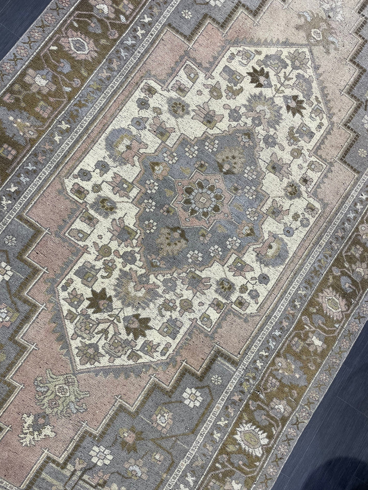 Rust Turkish Oushak Rug 5' 9" x 10' 11" Hand-Knotted pattern