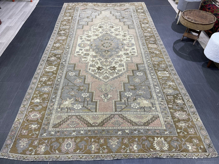 Rust Turkish Oushak Rug 5' 9" x 10' 11" Hand-Knotted field