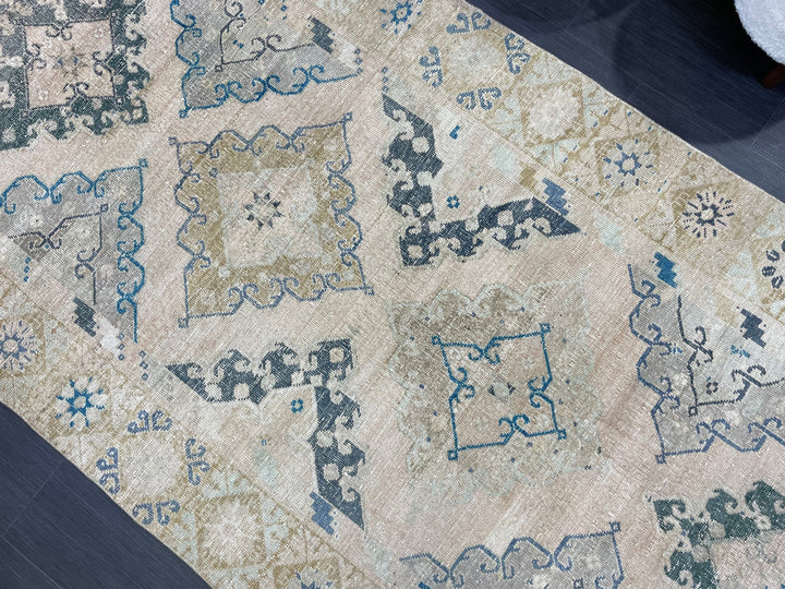Beige Turkish Vintage Rug 4' 7" x 12' 11" Hand-Knotted view