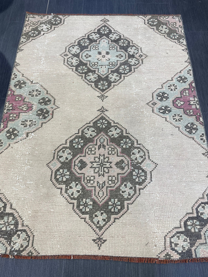 Beige Turkish Runner Rug 2' 10" x 3' 11" Hand-Knotted view