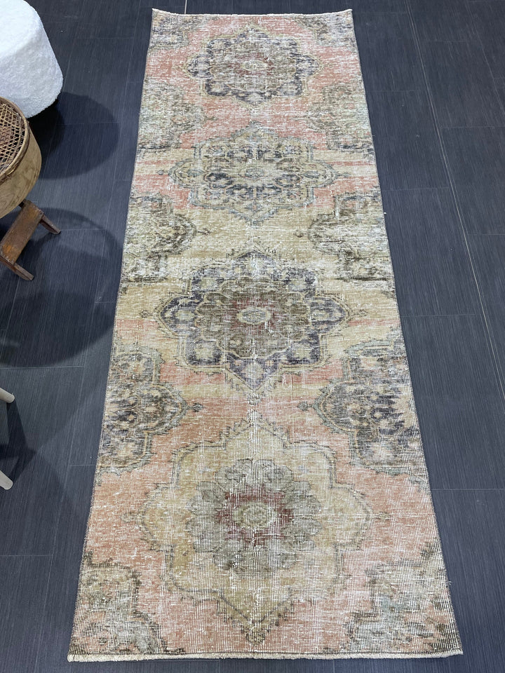Rust Turkish Runner Rug 2' 9" x 7' 7" Hand-Knotted pattern