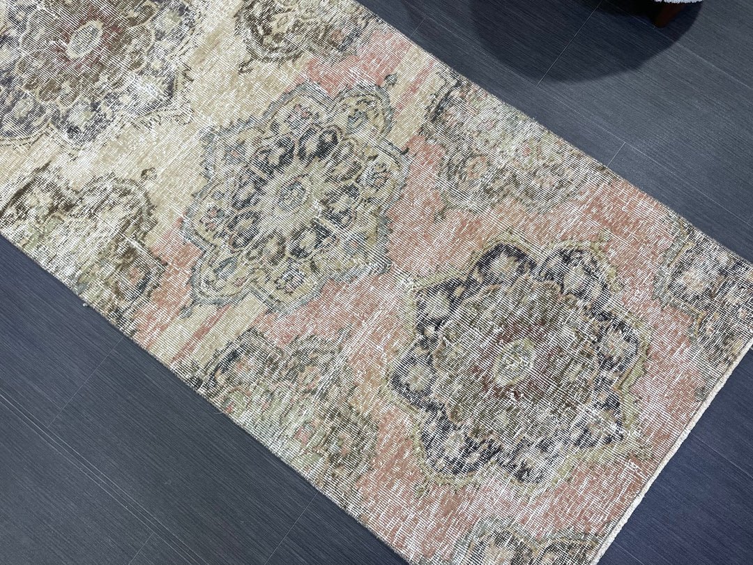Rust Turkish Runner Rug 2' 9" x 7' 7" Hand-Knotted border