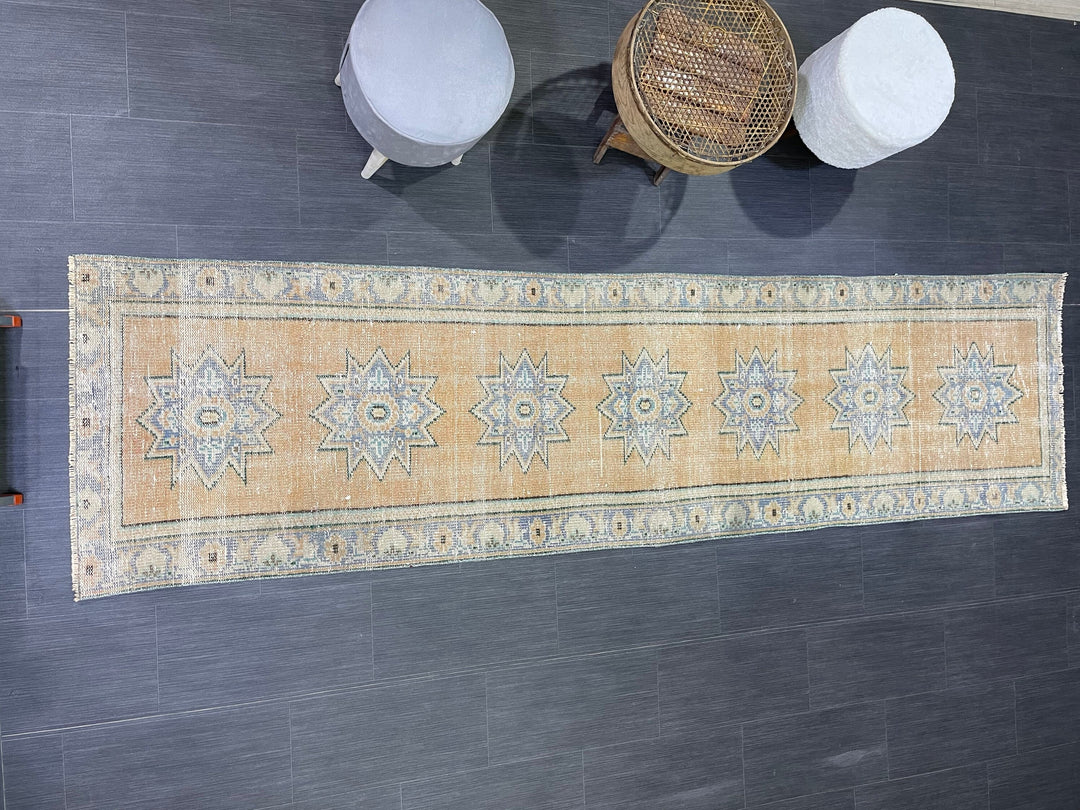 Beige Turkish Runner Rug 2' 6" x 9' 8" Hand-Knotted view