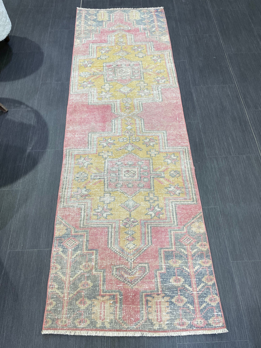 Rust Turkish Runner Rug 2' 1" x 6' 8" Hand-Knotted field