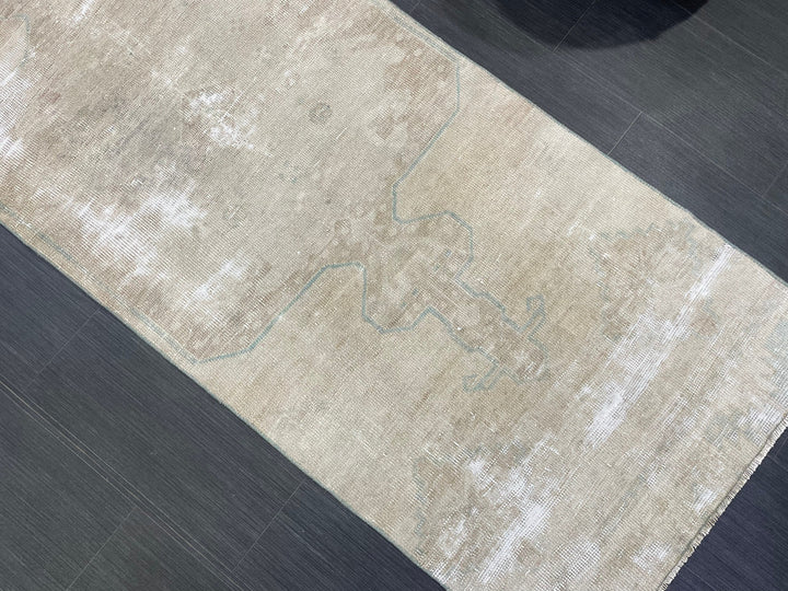 Pink Turkish Runner Rug 2' 8" x 8' 2" Hand-Knotted texture