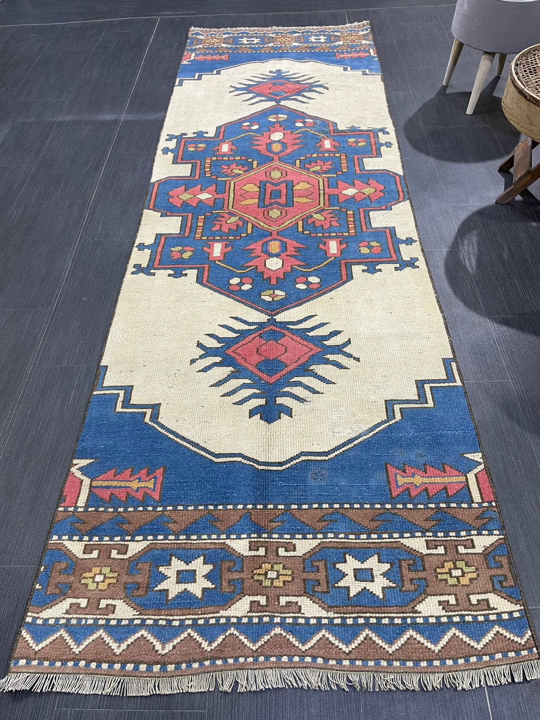 Beige Turkish Runner Rug 2' 10" x 9' 3" Hand-Knotted view