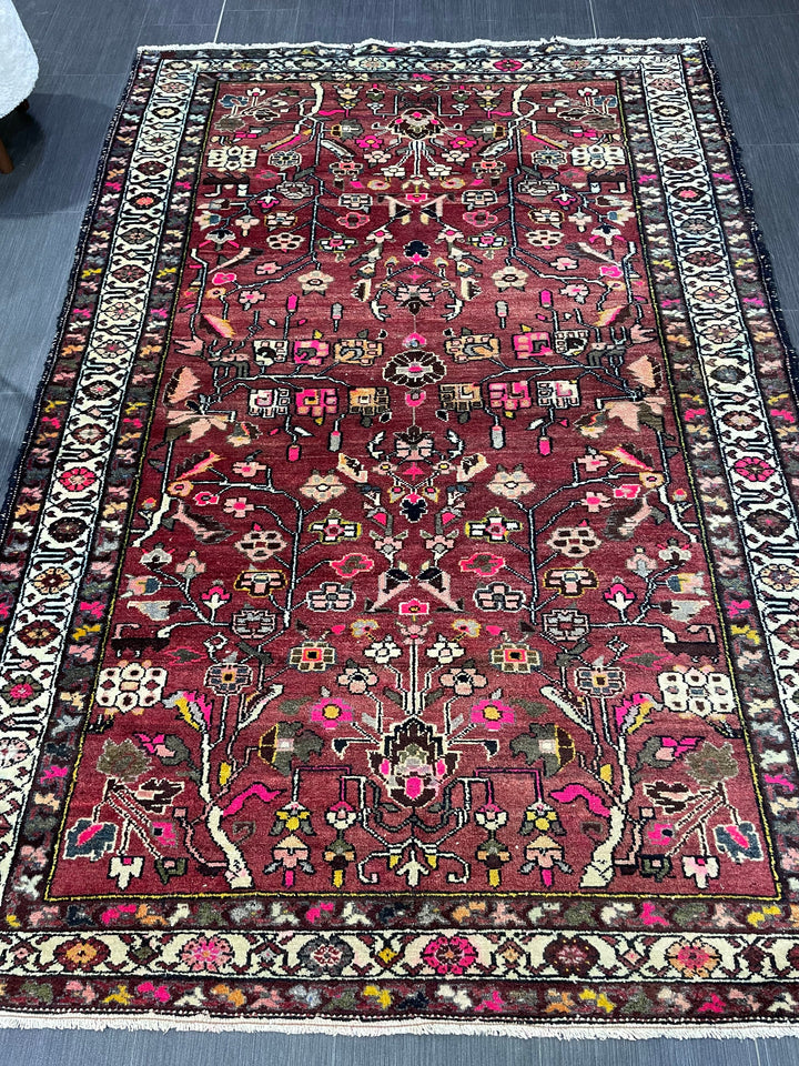 Turkish Vintage Rug 4' 8" x 6' 10" Hand-Knotted view