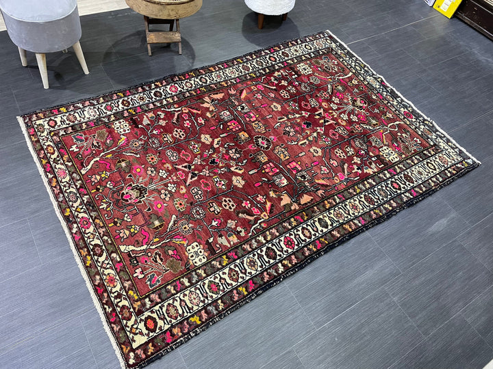 Turkish Vintage Rug 4' 8" x 6' 10" Hand-Knotted view 9