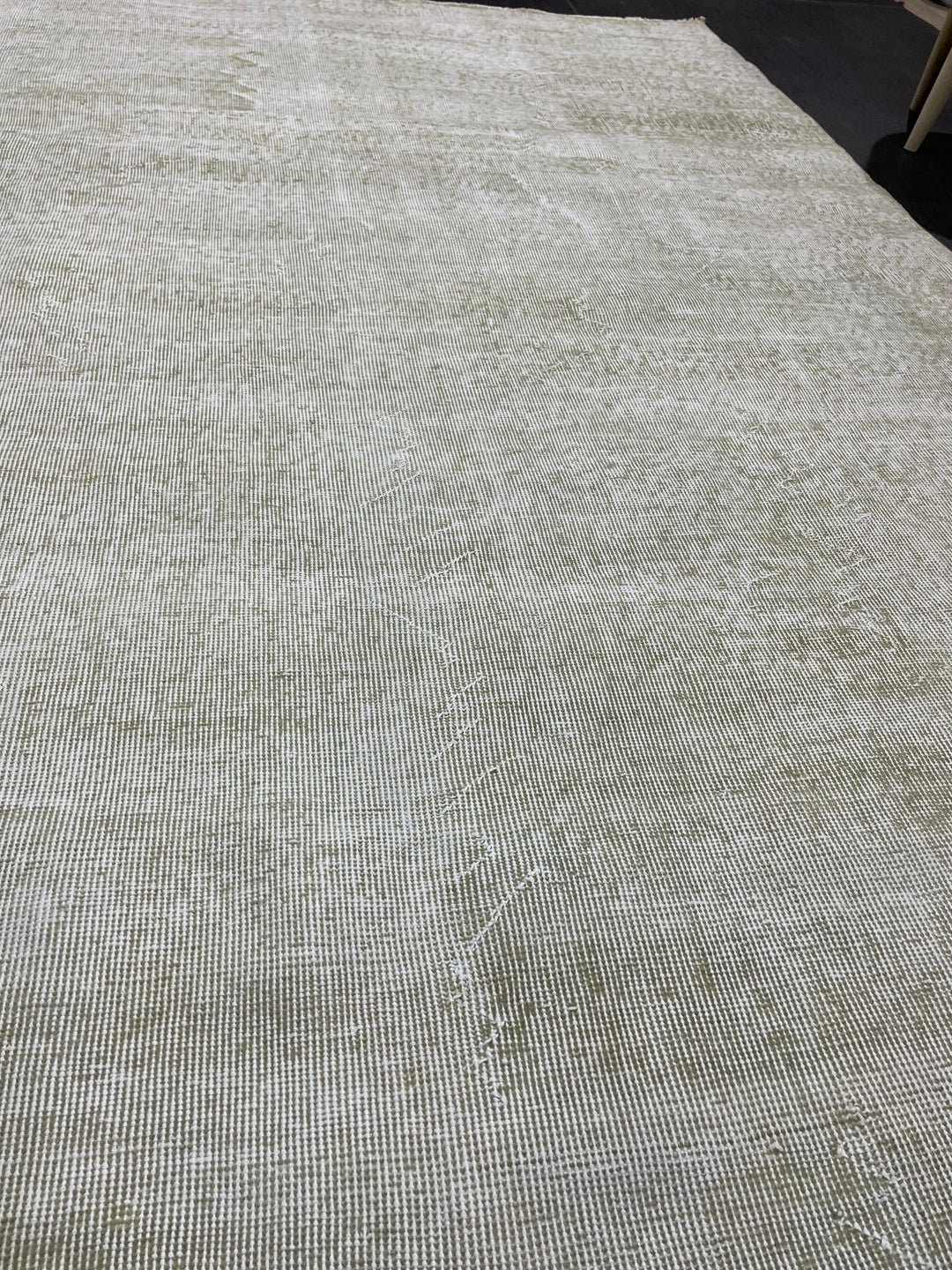 Beige Turkish Runner Rug 6' 4" x 8' 6" Hand-Knotted texture