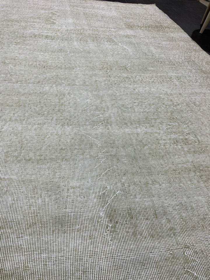 Beige Turkish Runner Rug 6' 4" x 8' 6" Hand-Knotted texture