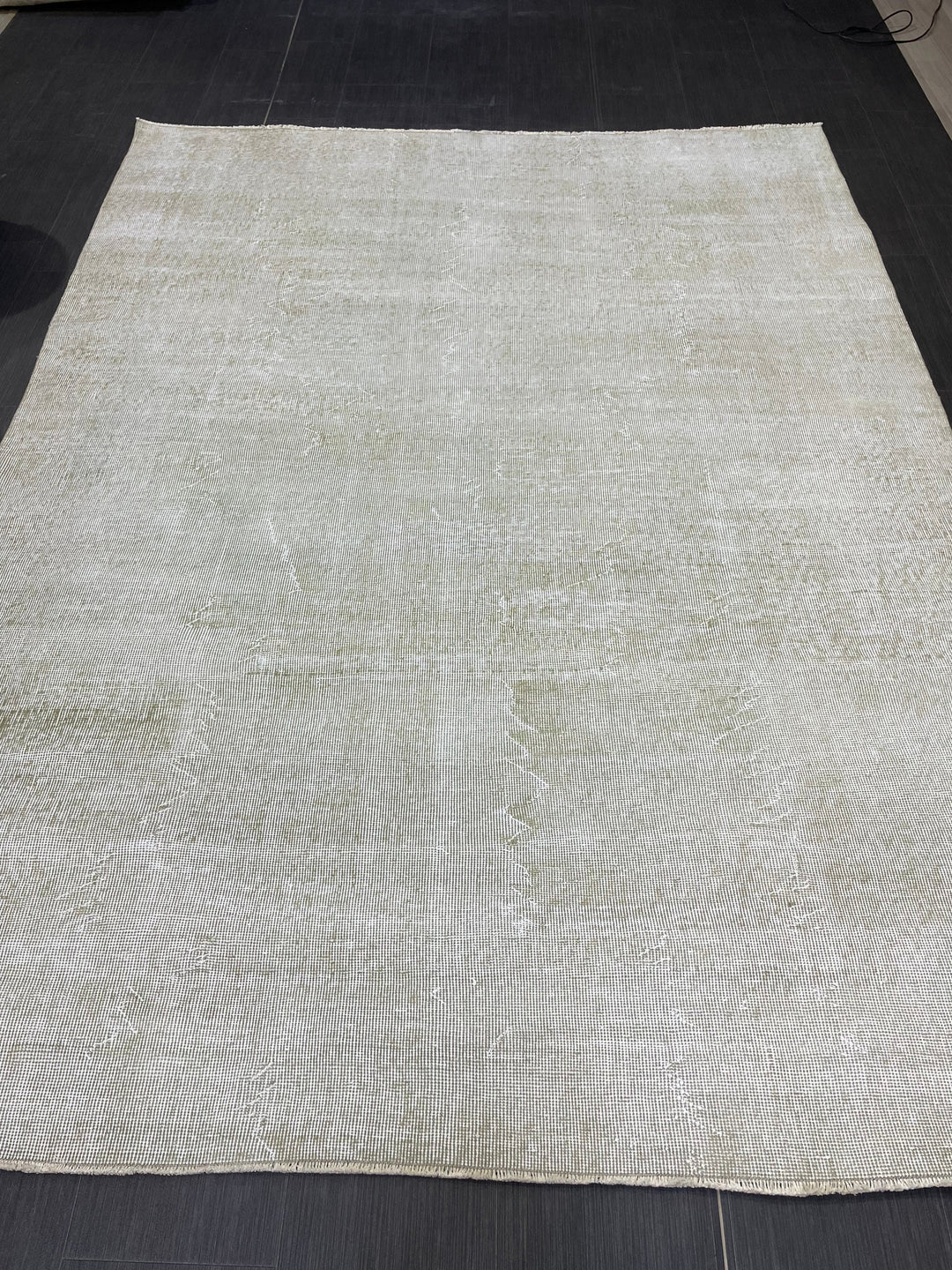 Beige Turkish Runner Rug 6' 4" x 8' 6" Hand-Knotted pattern