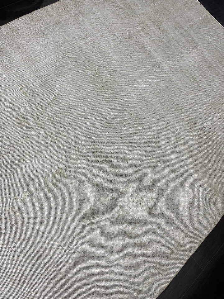 Beige Turkish Runner Rug 6' 4" x 8' 6" Hand-Knotted close-up