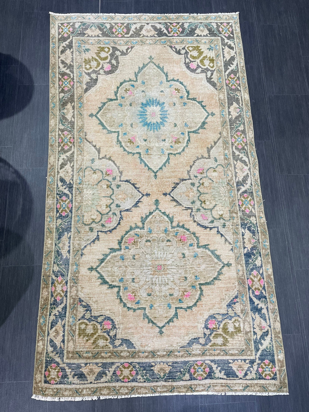Beige Turkish Runner Rug 3' 8" x 6' 9" Hand-Knotted view