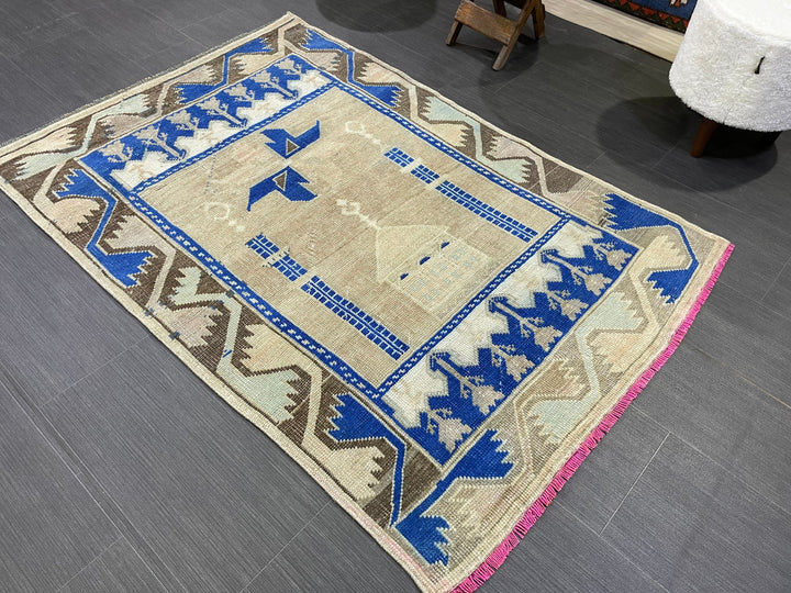 Blue Oushak Rug 3' 4" x 5' - No. WR87484
