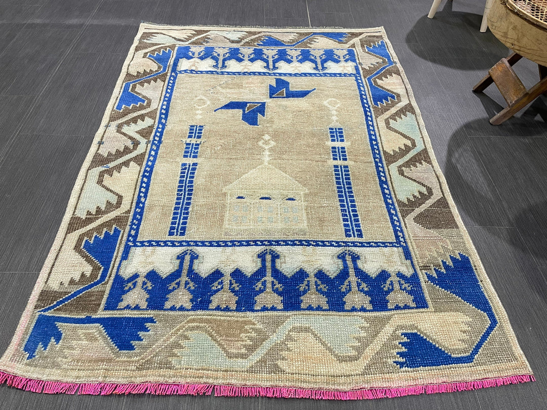 Blue Oushak Rug 3' 4" x 5' - No. WR87484