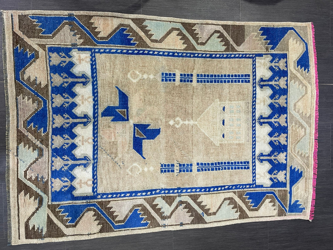 Blue Oushak Rug 3' 4" x 5' - No. WR87484