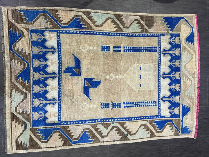 Blue Oushak Rug 3' 4" x 5' - No. WR87484