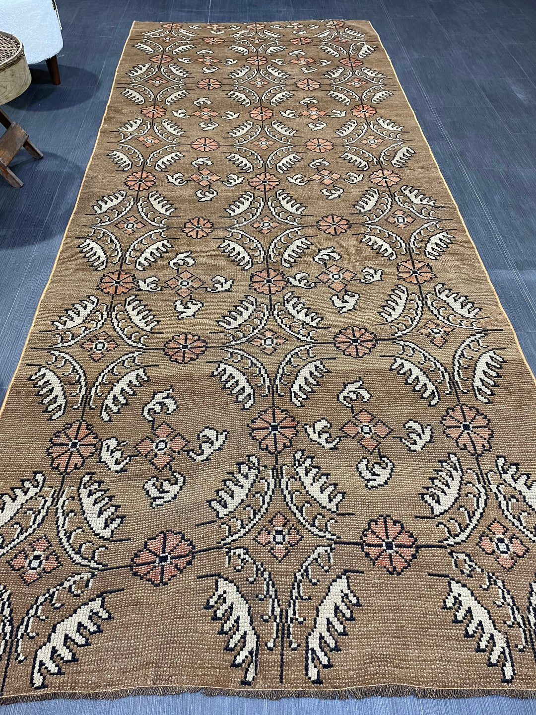 Green Turkish Runner Rug 4' 1" x 9' 11" Hand-Knotted | No. WR76652