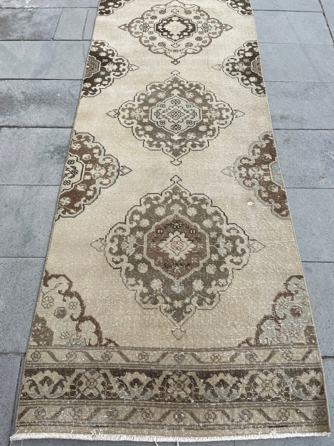 Pink Turkish Runner Rug 2' 10" x 22' 8" Hand-Knotted border